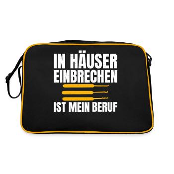 Schlosser Spruch Für Männer Frauen Schlosser - Retro Tasche - Schwarz/Gold - Hinten