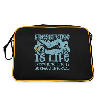 Freitaucher Freitauchen Apnoe Tauchen Geschenk - Retro Tasche - Schwarz/Gold - Hinten