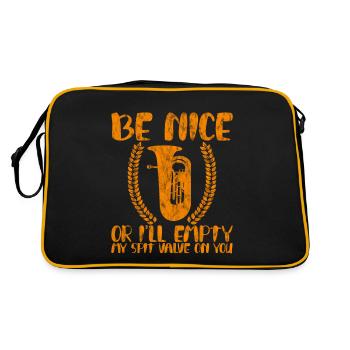 Be Nice Or I'll Empty My Spit Valve On You - Retro Bag - black/gold - Back