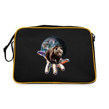 Grizzly - Retro Tasche - Schwarz/Gold - Hinten