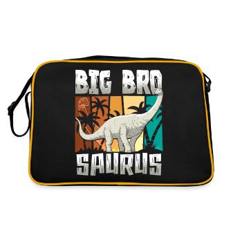 Big Bro Saurus Dinosaur Je vais être grand frère - Sac Retro - noir/or - Dos