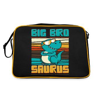 Big Bro Saurus Dinosaur Je vais être grand frère - Sac Retro - noir/or - Dos