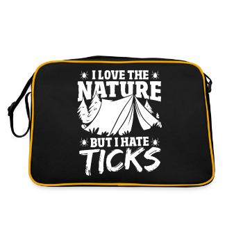 I Love the Nature, but I hate Ticks Camping - Retro Bag - black/gold - Back