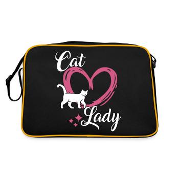 Chats Lady Cats Mama Cats Cadeau Miaou - Sac Retro - noir/or - Dos