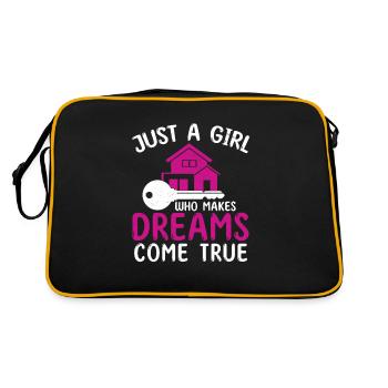 Just A Girl Funny Property Management For Real - Retro Bag - black/gold - Back