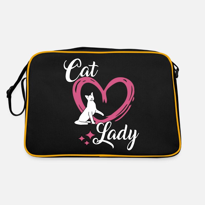 Chat Lady Cats Cadeau Chats Fan Sac Retro