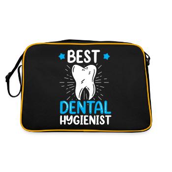 Best Dental Hygienist Dentist Dental Hygiene - Retro Bag - black/gold - Back