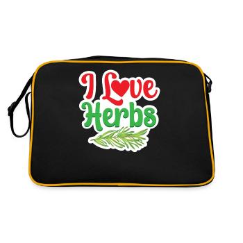 I love herbs herb herb garden - Retro Bag - black/gold - Back