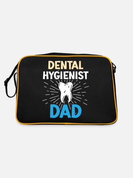 Hygiéniste dentaire Papa Dentiste Équipe d’hygiène dentaire - Sac Retro - noir/or - Dos