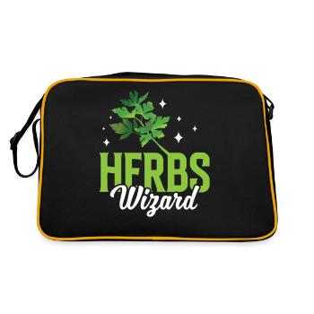 Herbs Magician Herb Garden Herbology Herbaceous Herb - Retro Bag - black/gold - Back