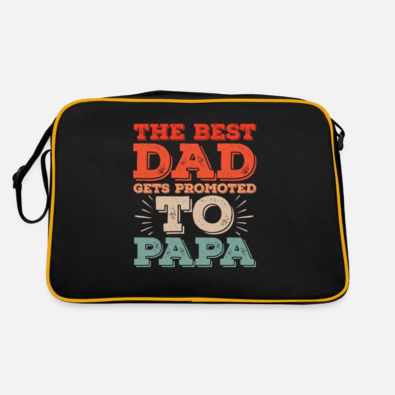 Der Beste Papa Wird Zum Papa Daddy Befördert. Retro Tasche