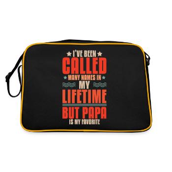 Appelé beaucoup de noms Papa est papa préféré drôle - Sac Retro - noir/or - Dos