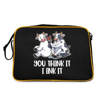 You Think It I Ink It Tattoo Gift - Sac Retro - noir/or - Dos