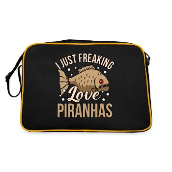Piranha - Retro Tasche - Schwarz/Gold - Hinten