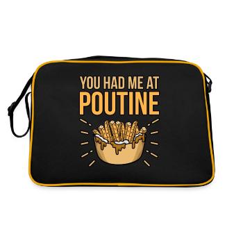 Poutine Kanadisches Fastfood - Retro Tasche - Schwarz/Gold - Hinten