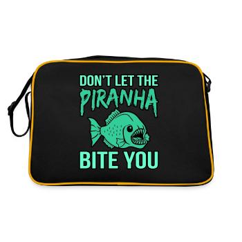 Piranha - Retro Tasche - Schwarz/Gold - Hinten