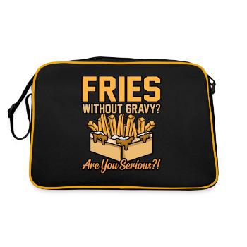 Poutine Kanadisches Fastfood - Retro Tasche - Schwarz/Gold - Hinten