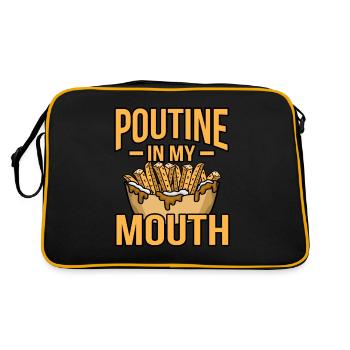 Poutine Kanadisches Fastfood - Retro Tasche - Schwarz/Gold - Hinten