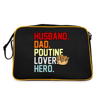 Poutine Kanadisches Fastfood - Retro Tasche - Schwarz/Gold - Hinten