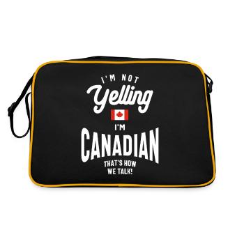 Ich schreie nicht, ich bin kanadischer lustiger kanadischer Stolz - Retro Tasche - Schwarz/Gold - Hinten
