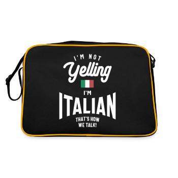 Je ne crie pas Je suis Italien Drôle De Fierté Italienne - Sac Retro - noir/or - Dos