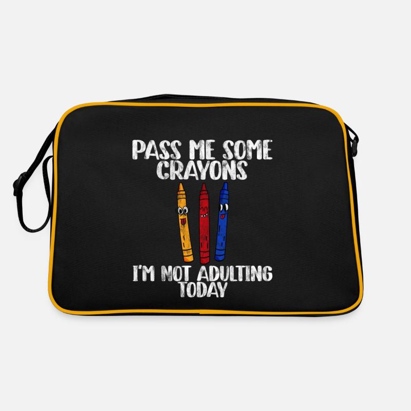 Pass Me Some Crayons, I'm Not Adulting Today Retro Tasche