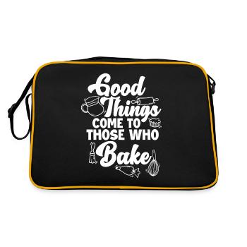 Funny Hobby Baker Gift - Retro Bag - black/gold - Back