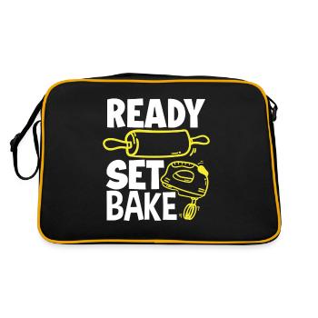 Funny Hobby Baker Gift - Retro Bag - black/gold - Back