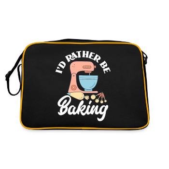 Funny Hobby Baker Gift - Retro Bag - black/gold - Back