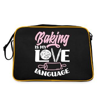 Funny Hobby Baker Gift - Retro Bag - black/gold - Back