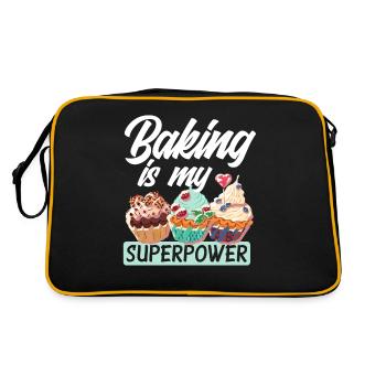 Funny Hobby Baker Gift - Retro Bag - black/gold - Back