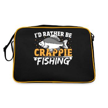 I'd Rather Be Crappie Fishing Fish Hunting - Retro Bag - black/gold - Back