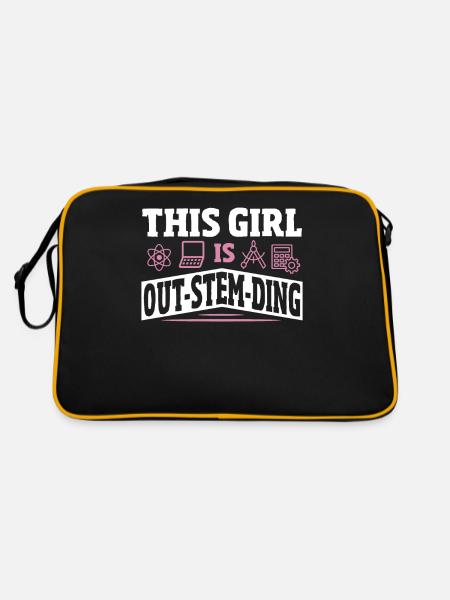 This Girl Is Out-Stem-Ding Steminist Science - Retro Bag - black/gold - Back