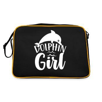 Dolphin Girl Lover Dolphin Dolphins Dolphins - Retro Bag - black/gold - Back