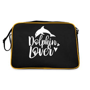 Dolphin Lover Dolphin Dolphin Dolphins - Retro Bag - black/gold - Back