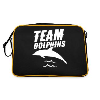 Team Dolphins Dolphin Lover Dolphin Dolphin - Retro Bag - black/gold - Back