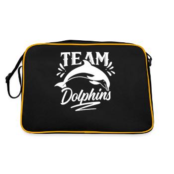 Team Dolphin Lover Dolphin Dolphin Dolphins - Retro Bag - black/gold - Back
