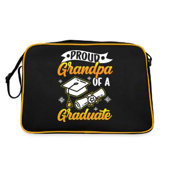 Stolzer Großvater Eines Absolventen Absolvent - Retro Tasche - Schwarz/Gold - Hinten