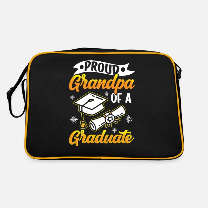 Stolzer Großvater Eines Absolventen Absolvent Retro Tasche