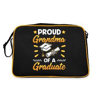 Stolze Großmutter Eines Absolventen Absolvent - Retro Tasche - Schwarz/Gold - Hinten