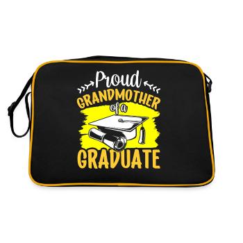 Stolze Großmutter Eines Absolventen Absolvent - Retro Tasche - Schwarz/Gold - Hinten