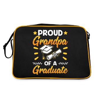 Stolzer Großvater Eines Absolventen Absolvent - Retro Tasche - Schwarz/Gold - Hinten