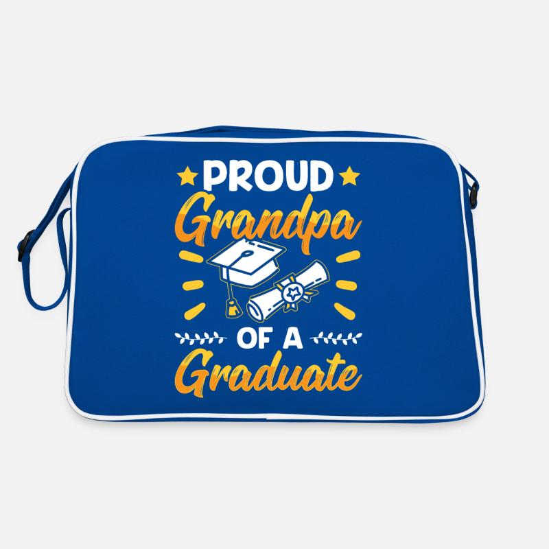 Stolzer Großvater Eines Absolventen Absolvent Retro Tasche