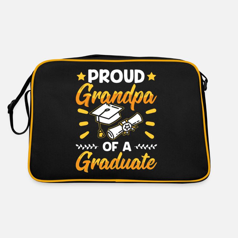 Stolzer Großvater Eines Absolventen Absolvent Retro Tasche