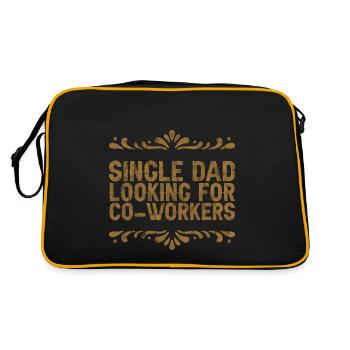 Single Dad Looking For Co-workers - Retro Bag - black/gold - Back