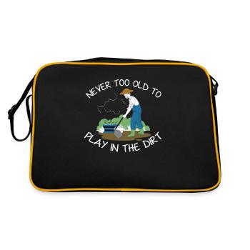 Never Too Old To Play In The Dirt Funny Hoe - Retro Bag - black/gold - Back