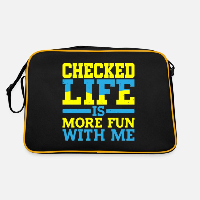 Checked, Life Is More Fun With Me Retro Tasche