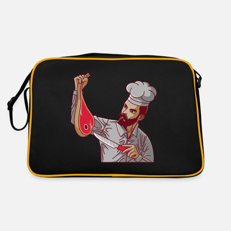 Turkish Restaurant Chef With T-Bone Steak And Retro Bag