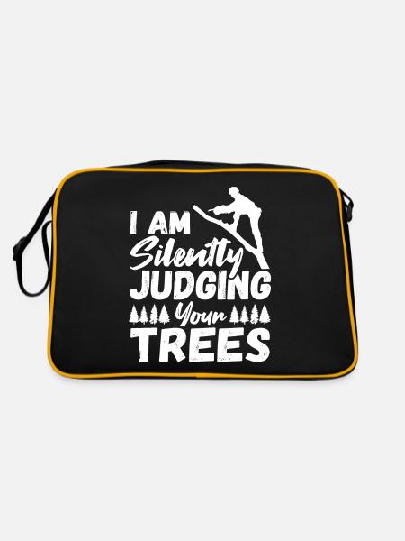I Am Silently Judging Your Trees Arborist - Retro Bag - black/gold - Back