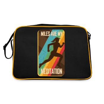 Motivation de jogging disant que les miles sont ma méditation - Sac Retro - noir/or - Dos